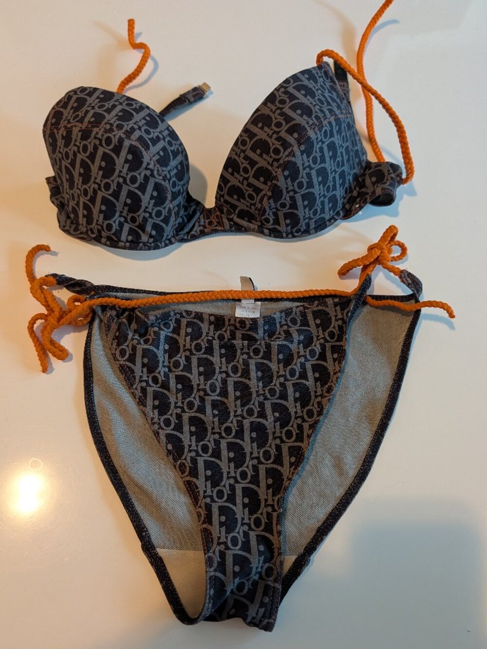Y2K Dior Vintage Ultra Rare Flight Bikini Size 8 Bottom and 34C Top